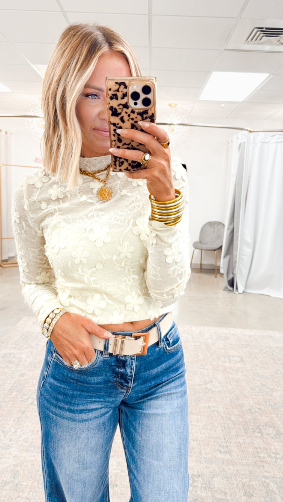 Eva Floral Mesh Top