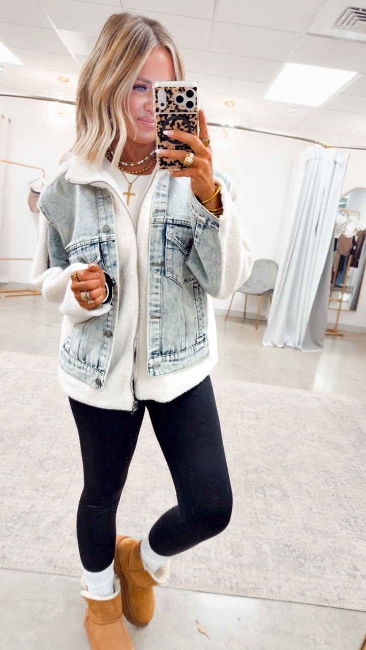 The Teddy & Denim Mixed Media Jacket