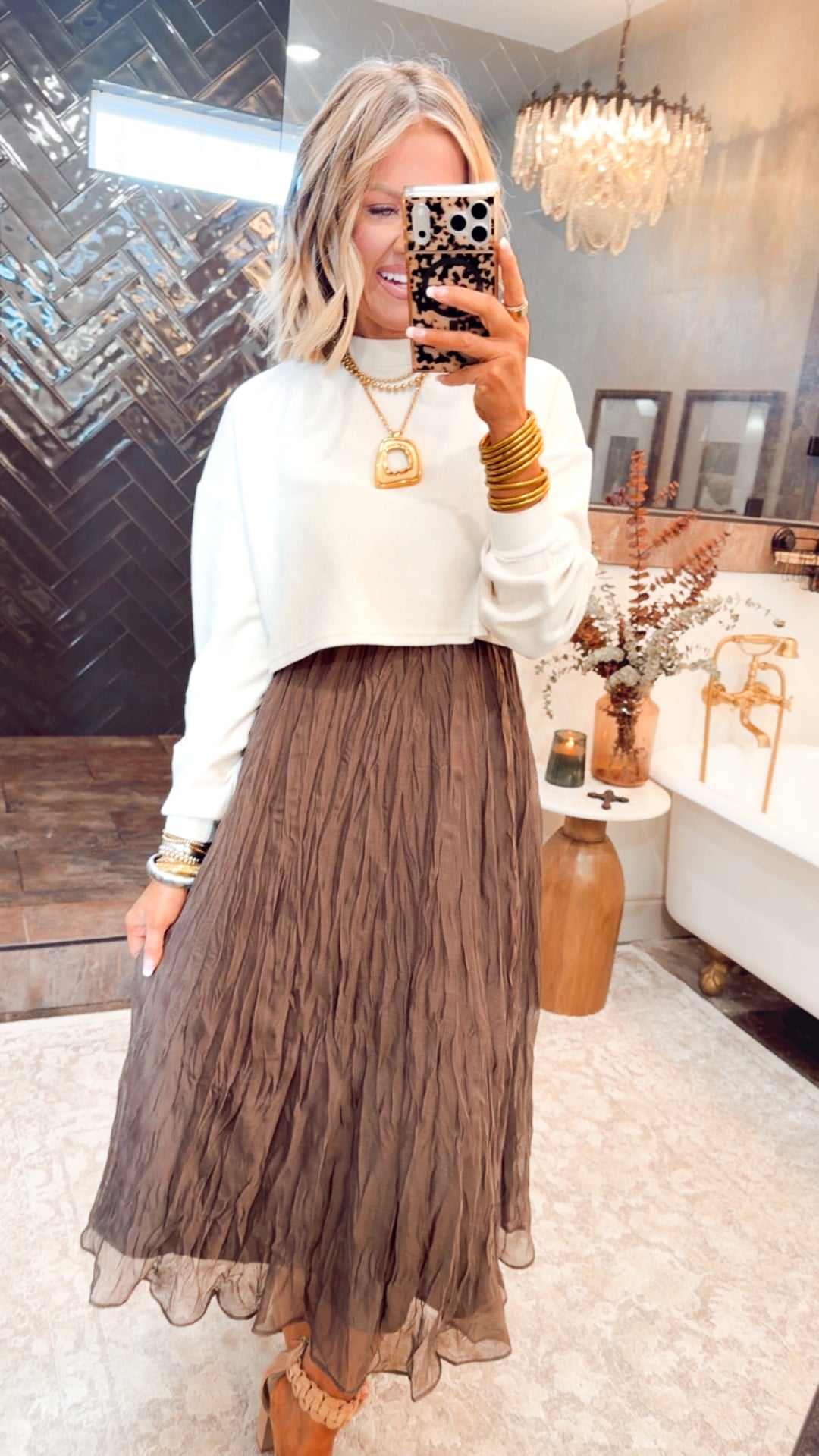 Millie Midi Skirt-Chocolate