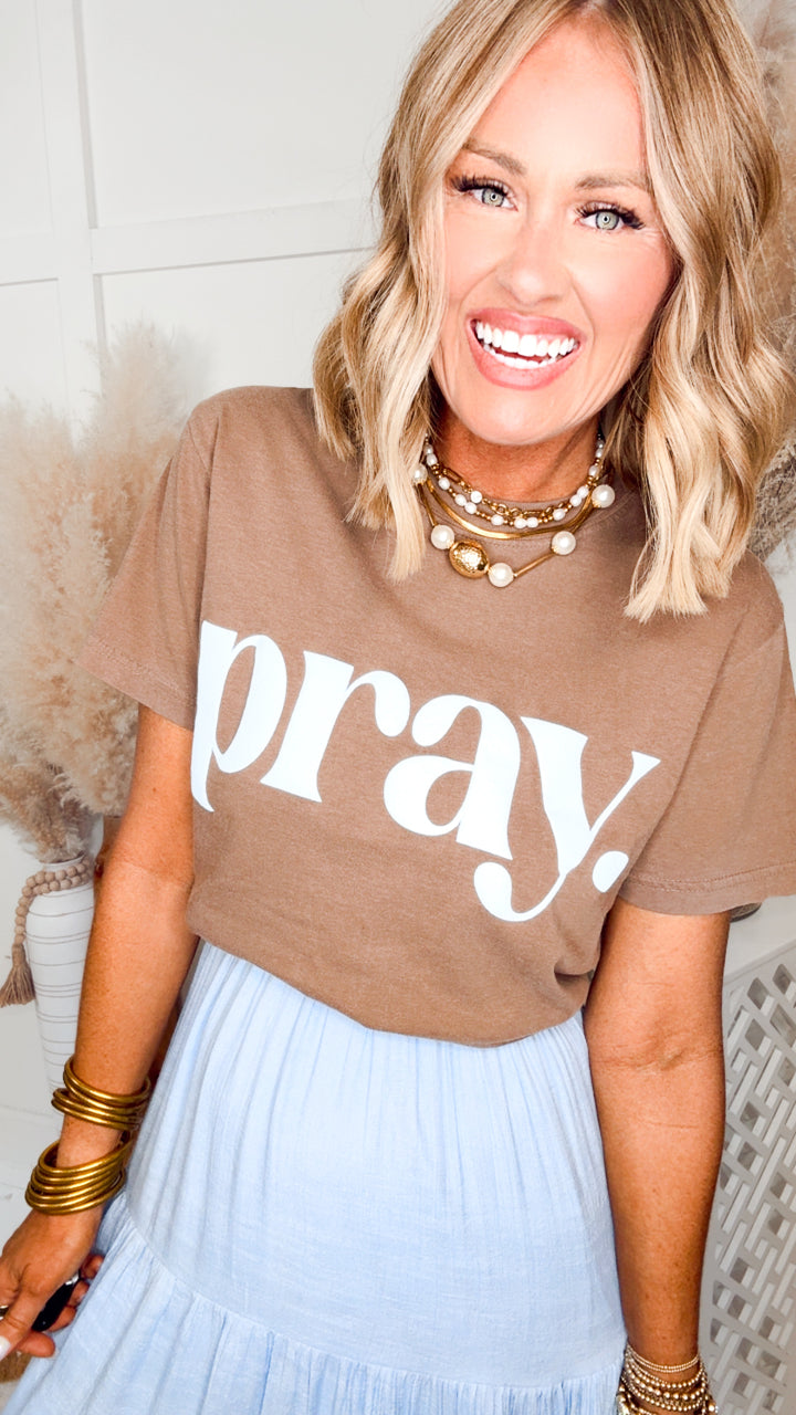 Puff Pray. Tee- Brown