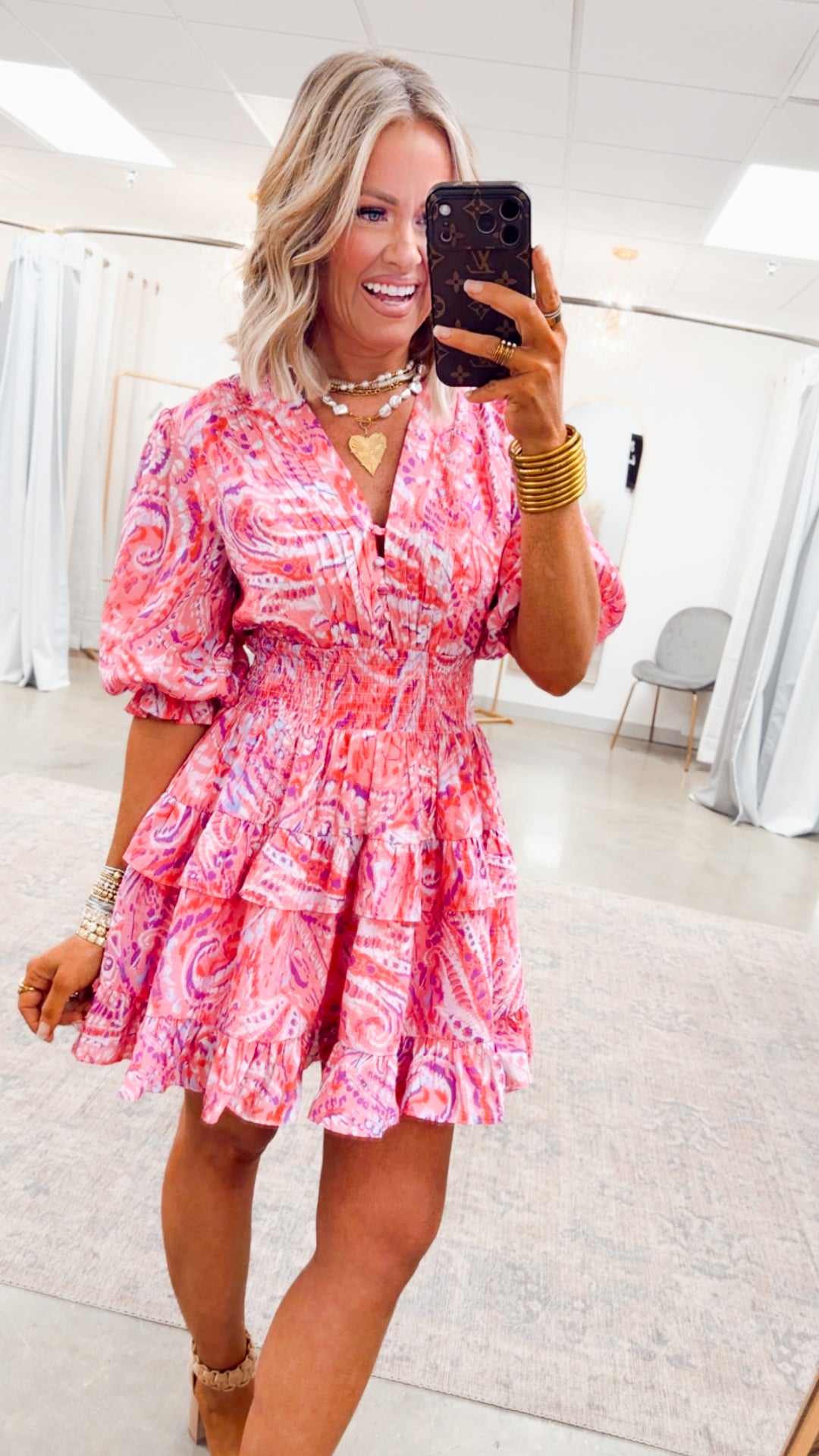 Rosey Echoes Mini Dress