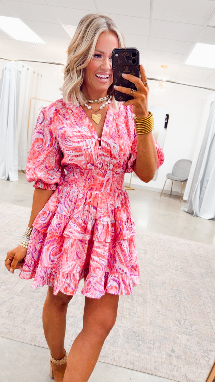 Rosey Echoes Mini Dress