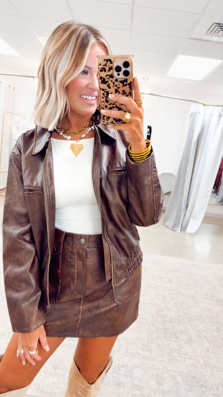 Roasted Vinyl Leather Jacket