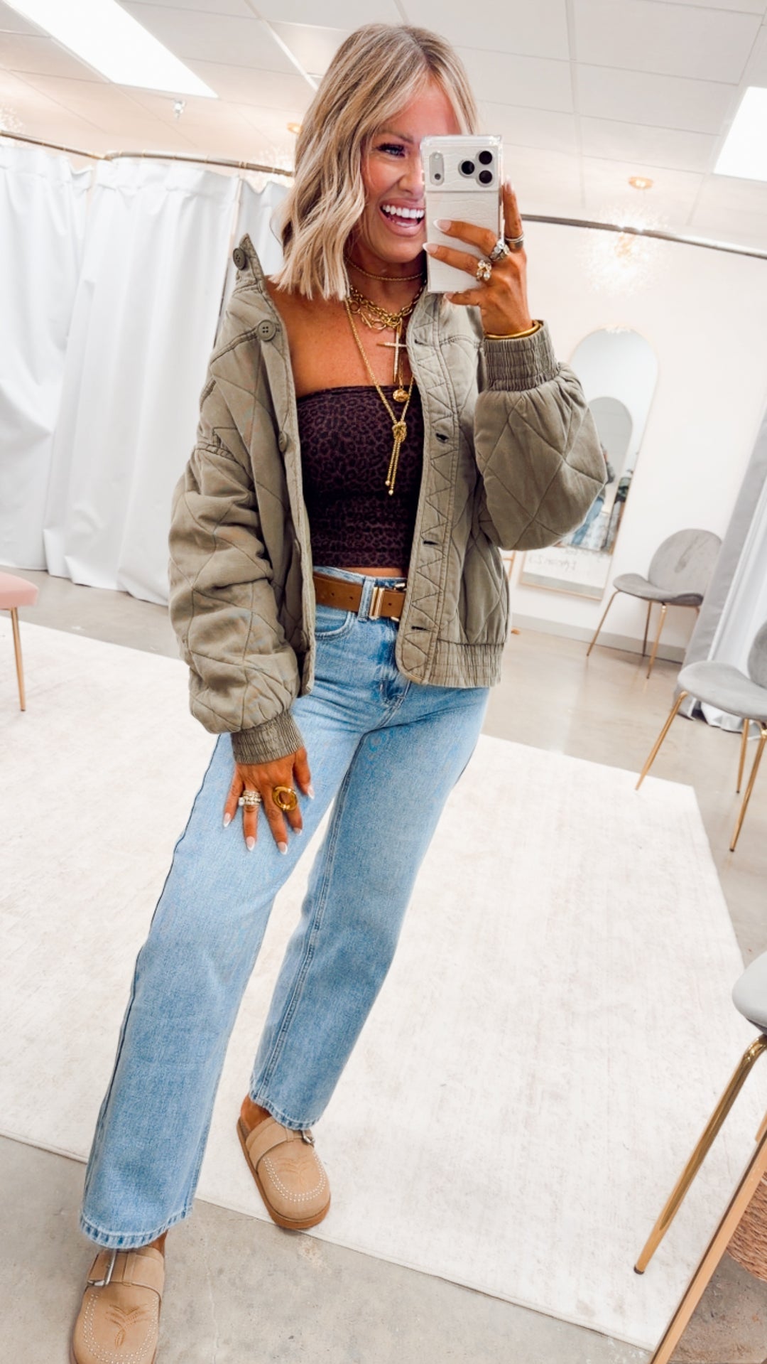 The Magnolia Quilted Jacket-Olive