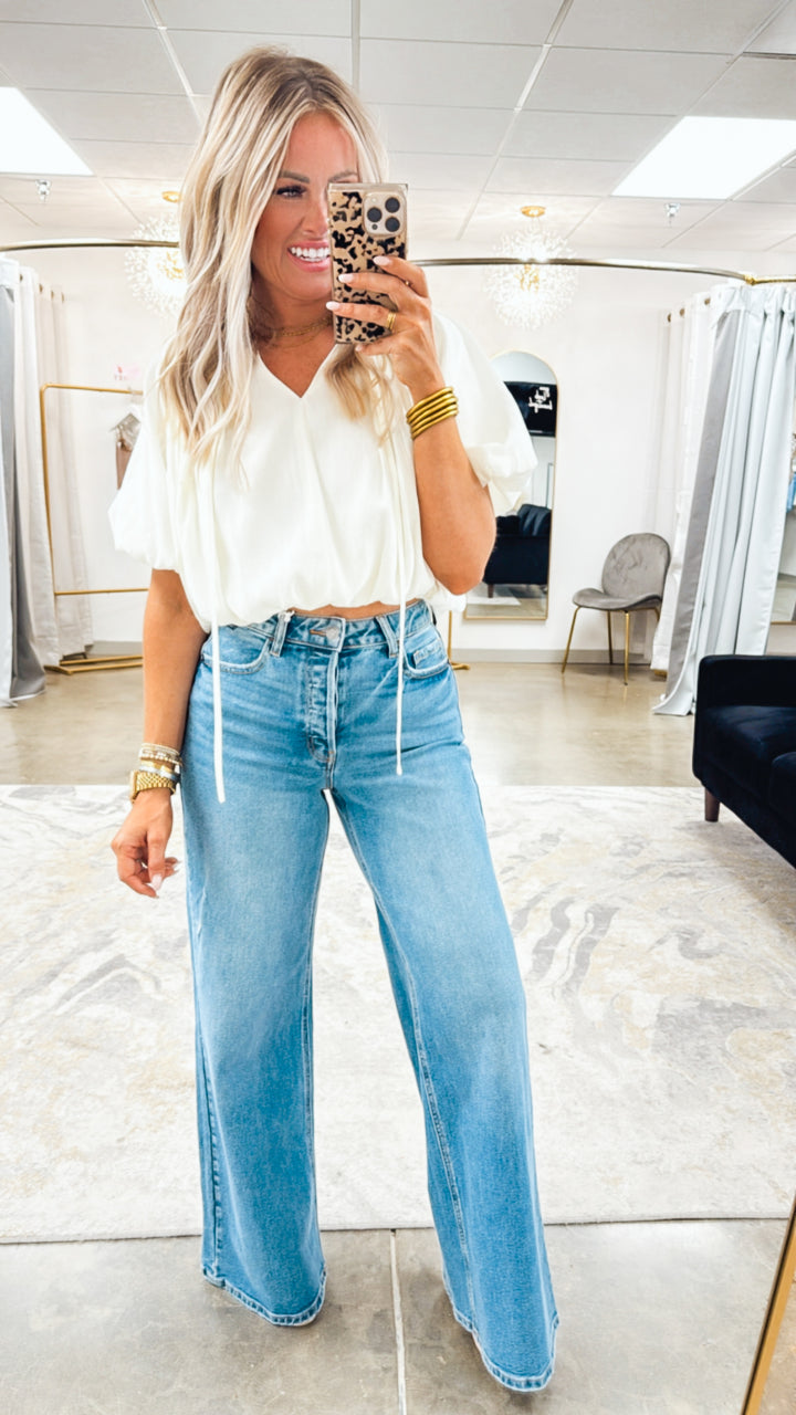 High Rise Wide Leg Jean