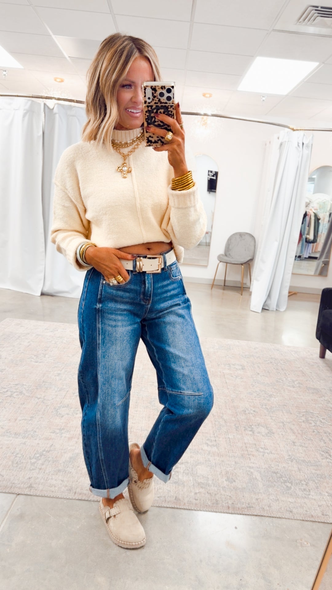 Stetson Barrel Cuffed Jeans-Dark