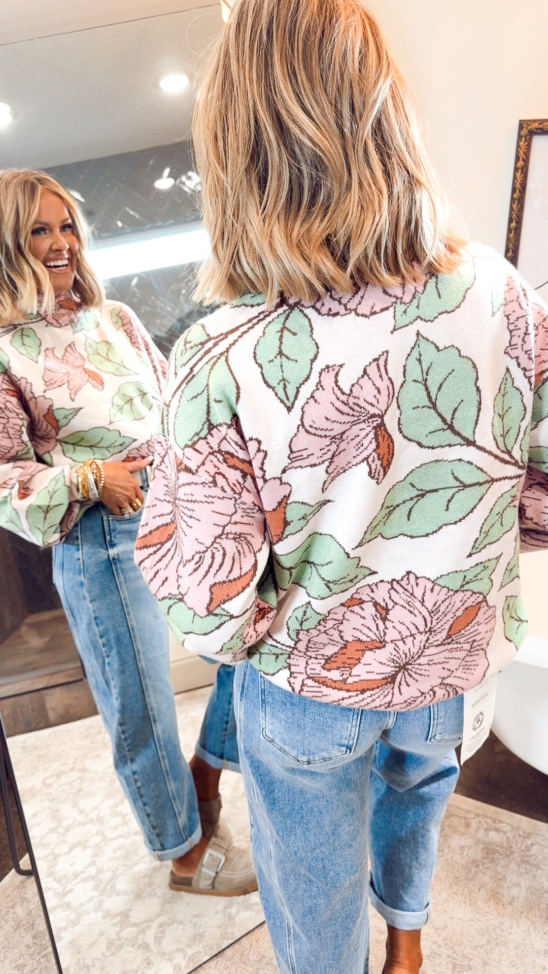 Harper Floral Mock Neck