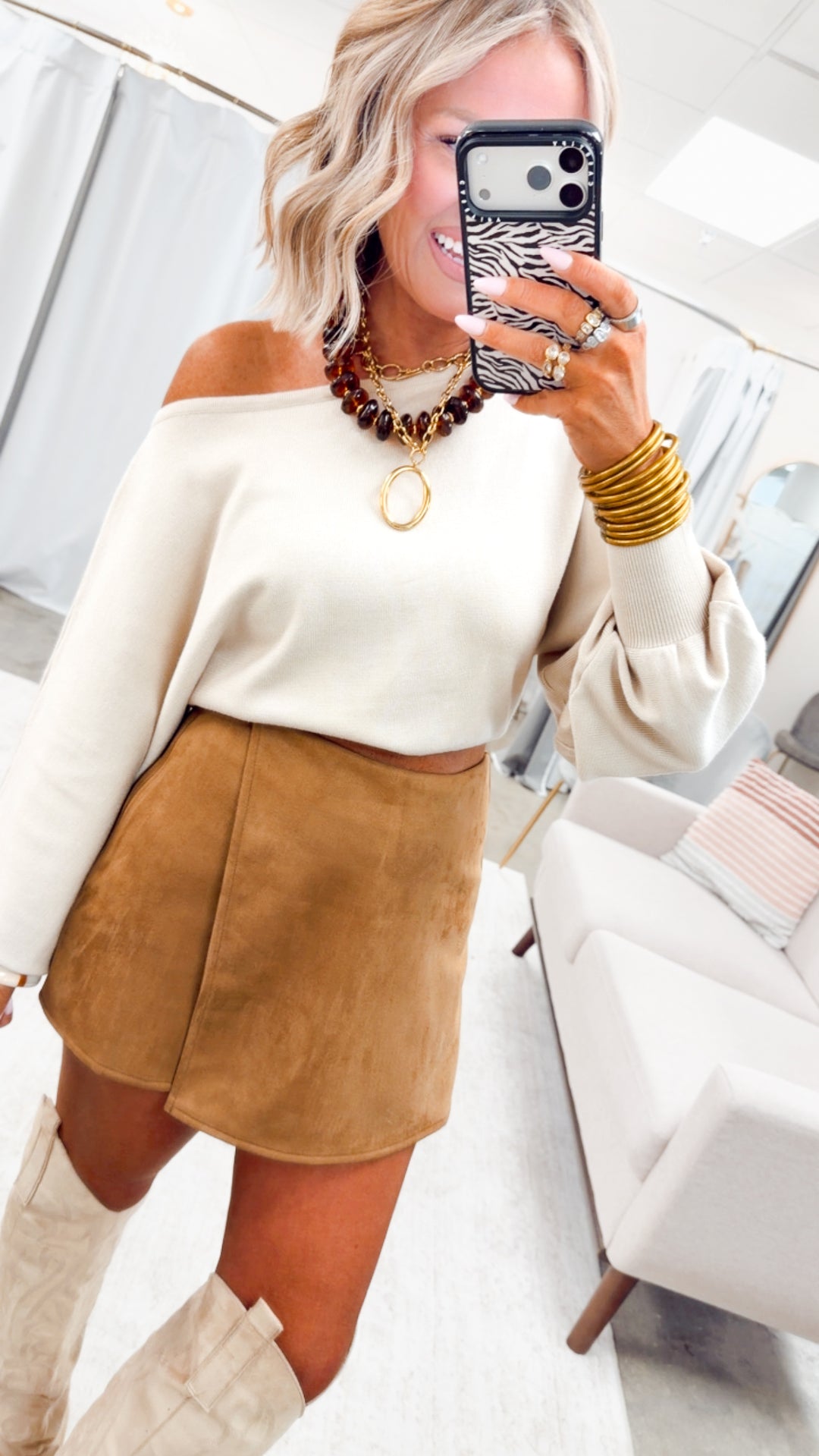 Oaklyn Dolman Sleeve Sweater Top-Ecru