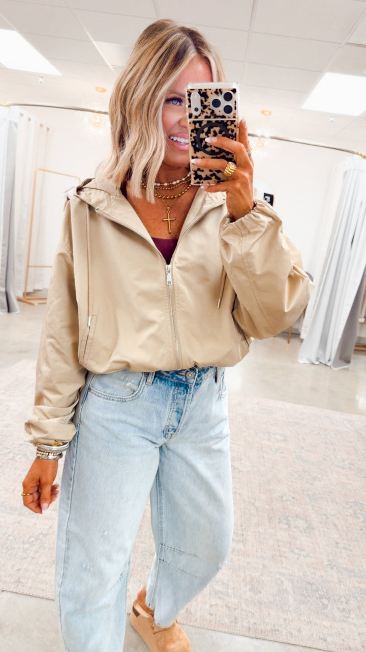 The Ace Hooded Jacket-Taupe