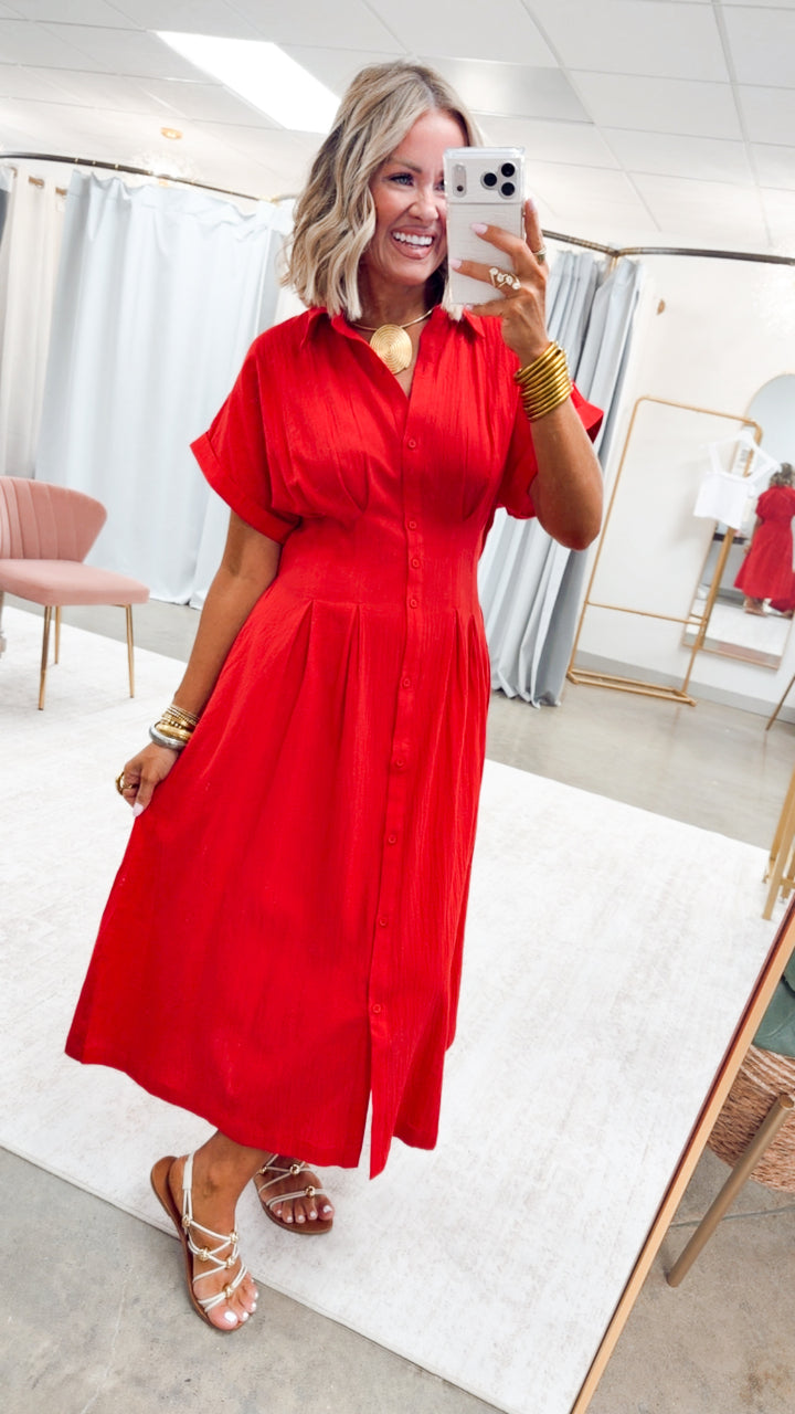The Sullivan Pleated Shirt Dress
