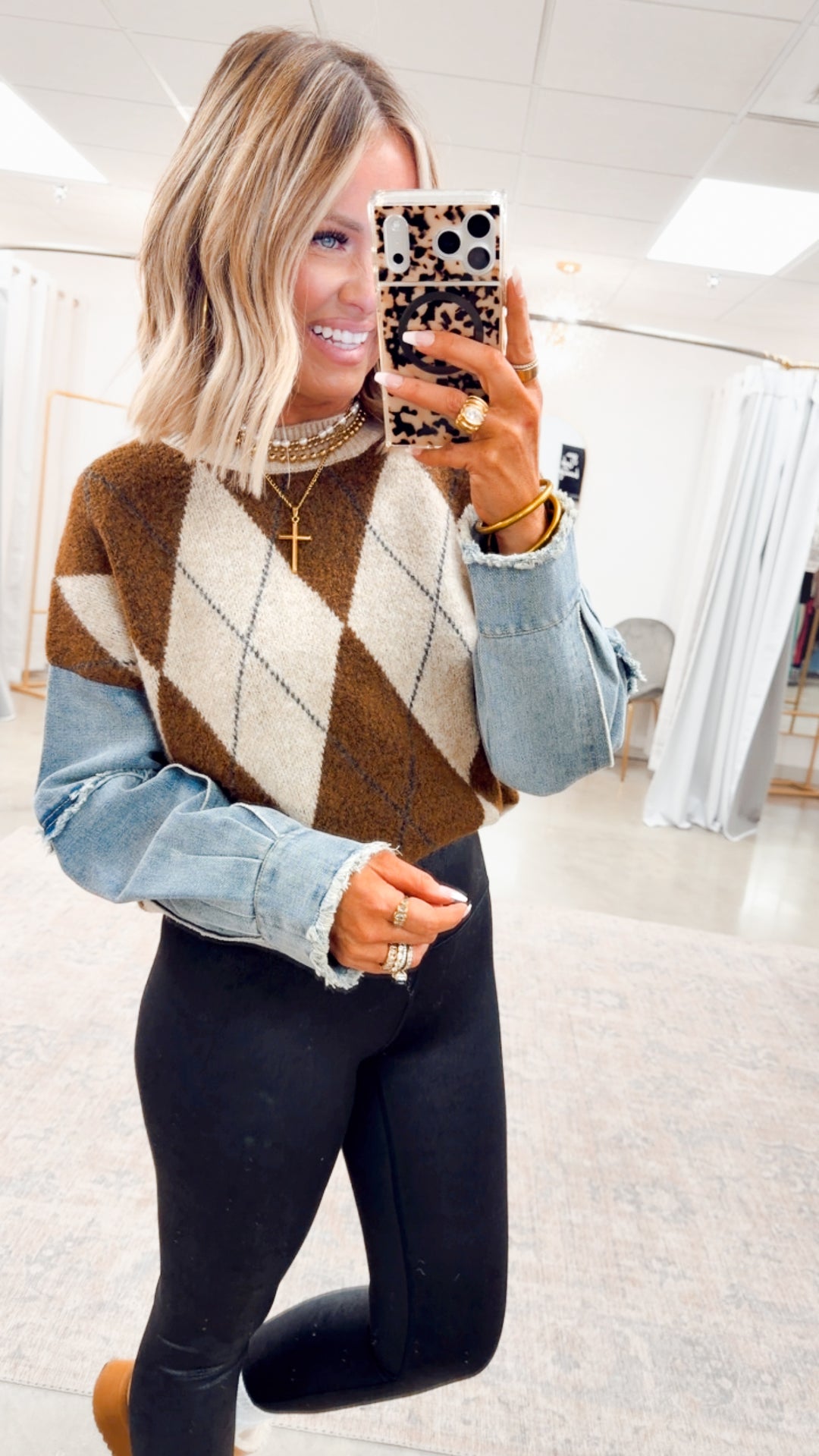 The Brixton Argyle Block Sweater