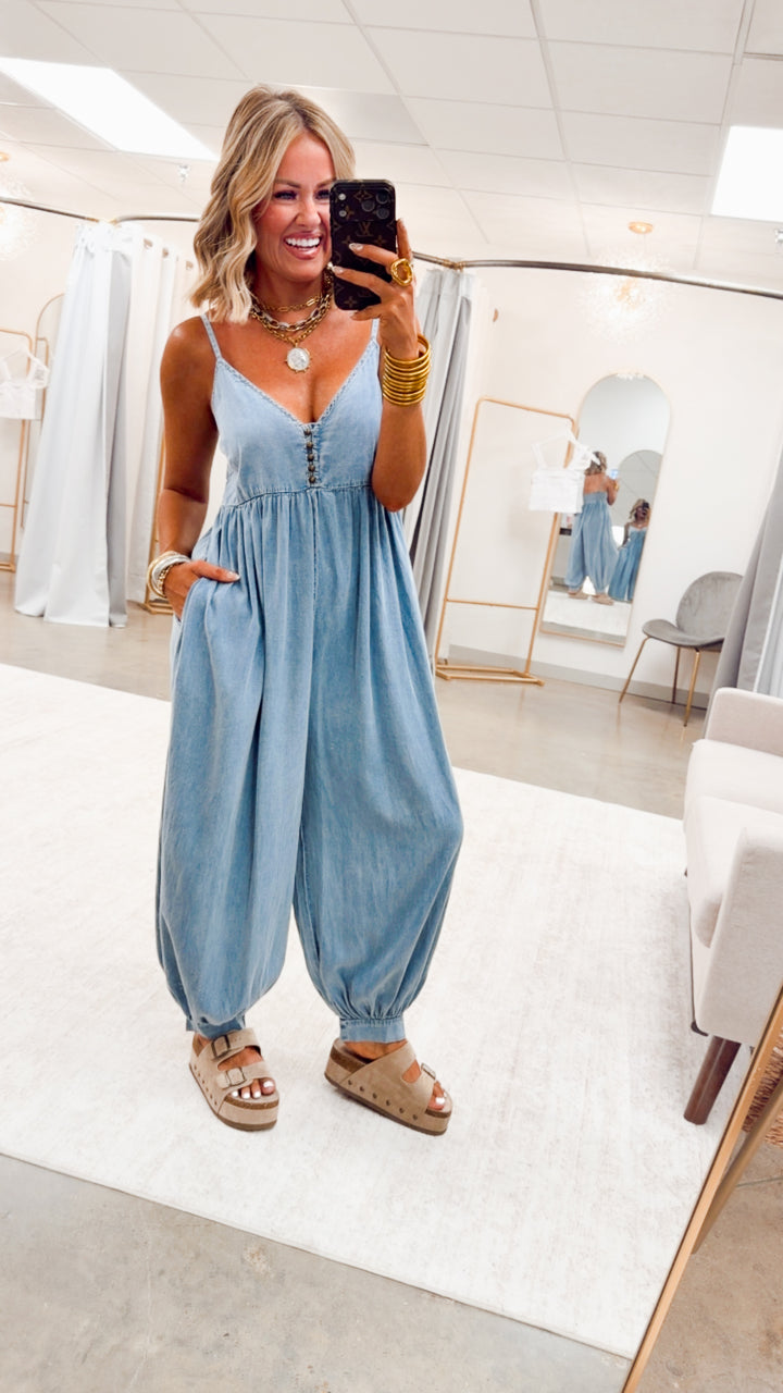 The Sweet South Denim Jumpsuit