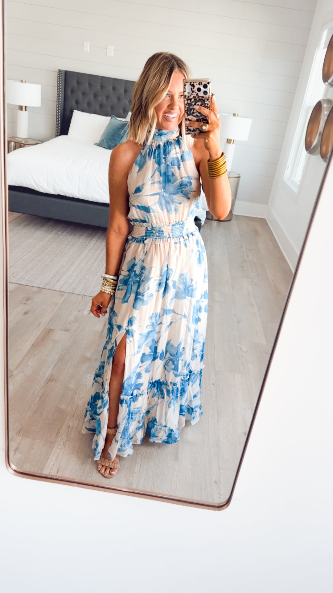 Scarlet Floral Halter Dress
