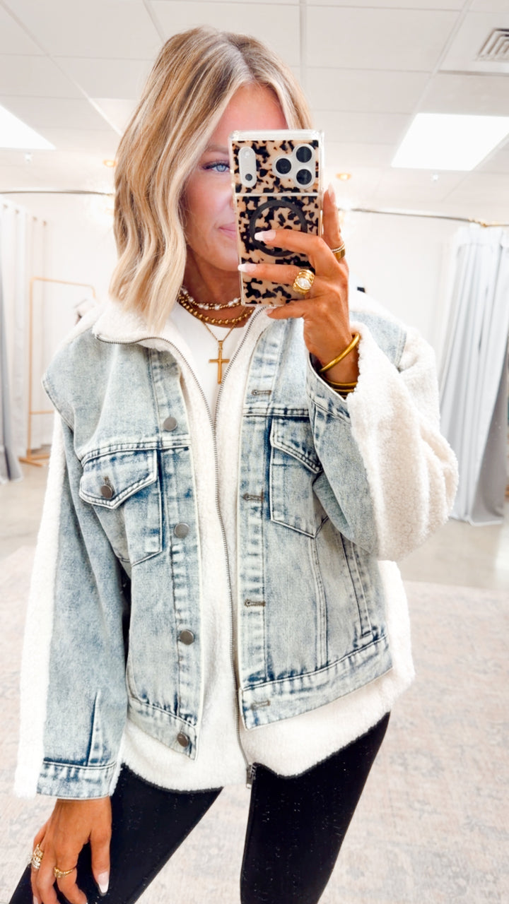 The Teddy & Denim Mixed Media Jacket