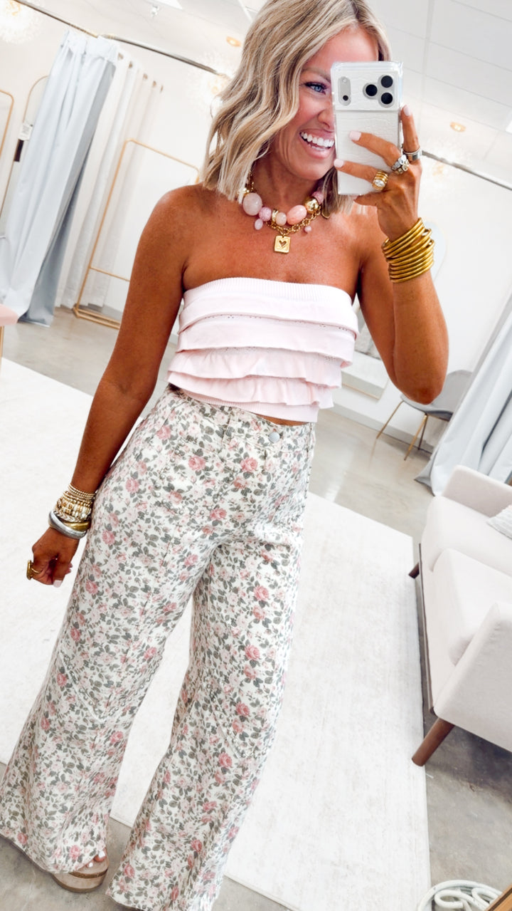 The Pretty in Ruffles Tube Top-Icy Pink