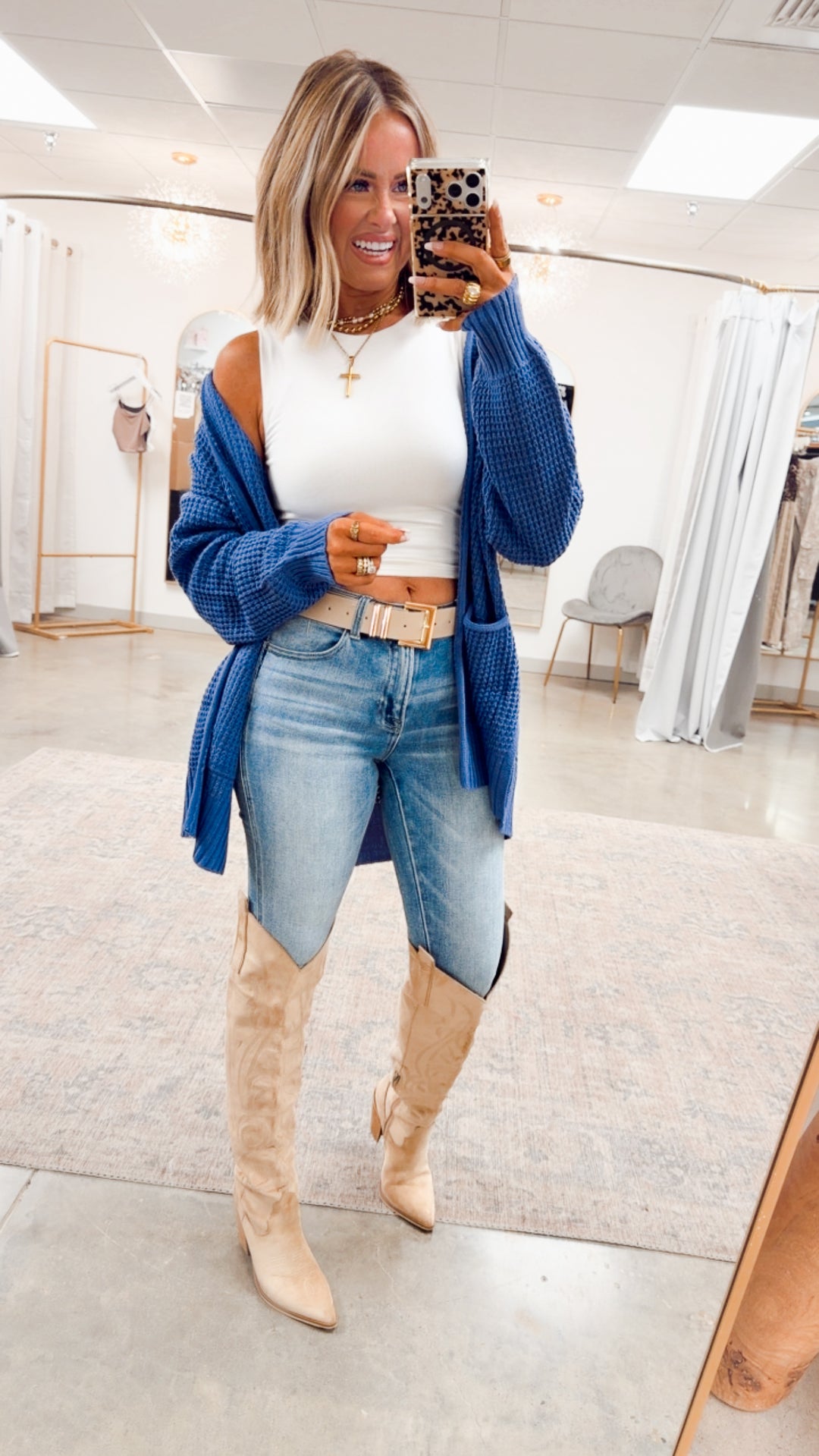 Marlin Waffle Weave Cardigan