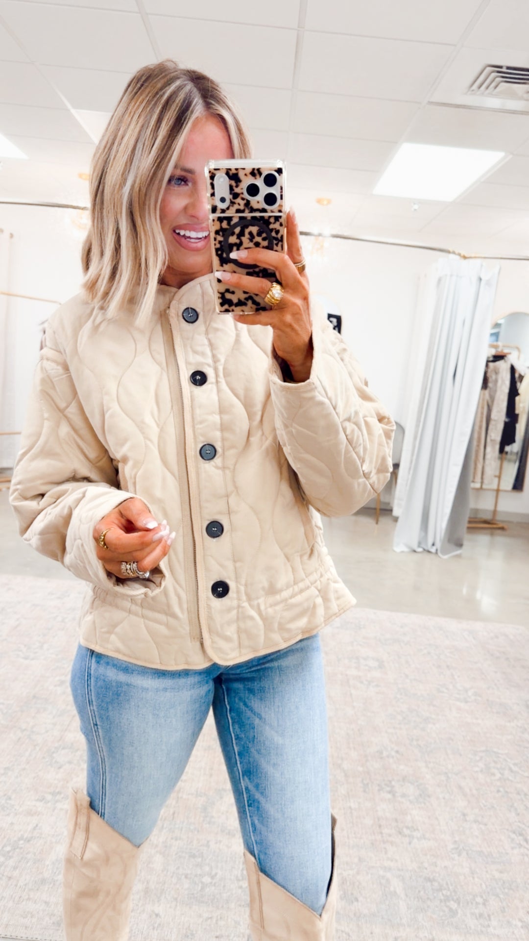 The Chalet Peplum Jacket-Beige