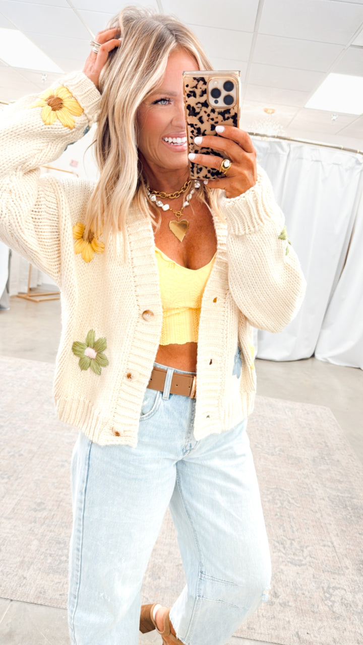 Embroidered Floral Cardigan