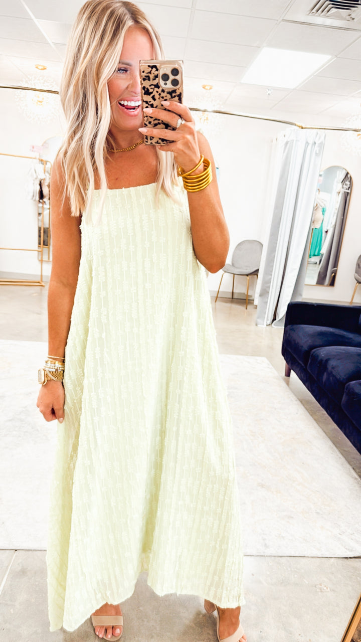 Soleil Texture Maxi Dress-Sage