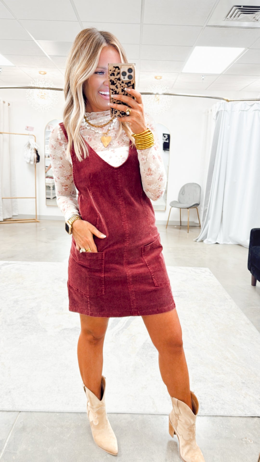 Corduroy Overall Dress