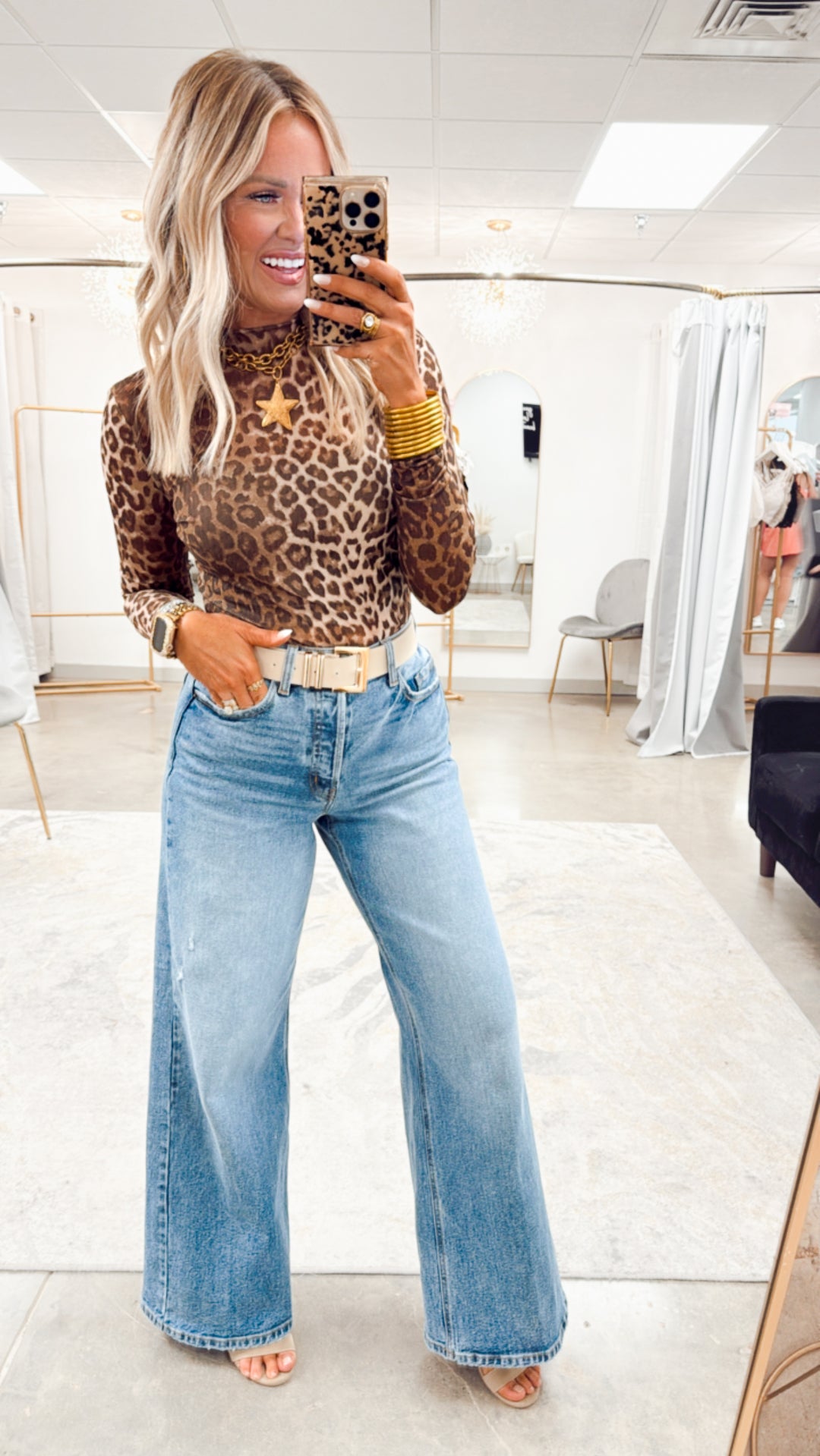 Chic Leopard Mesh Top