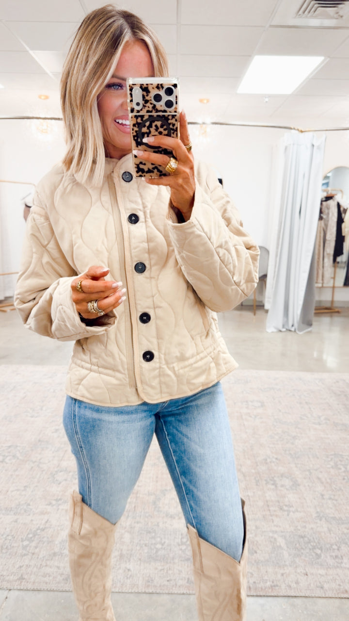 The Chalet Peplum Jacket-Beige