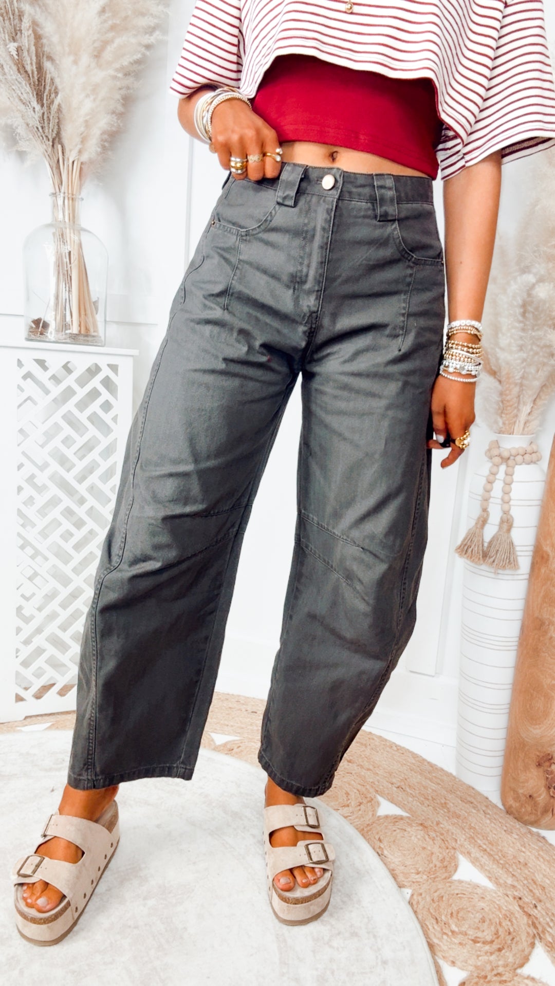 Jade Wide Leg Pintuck Pants