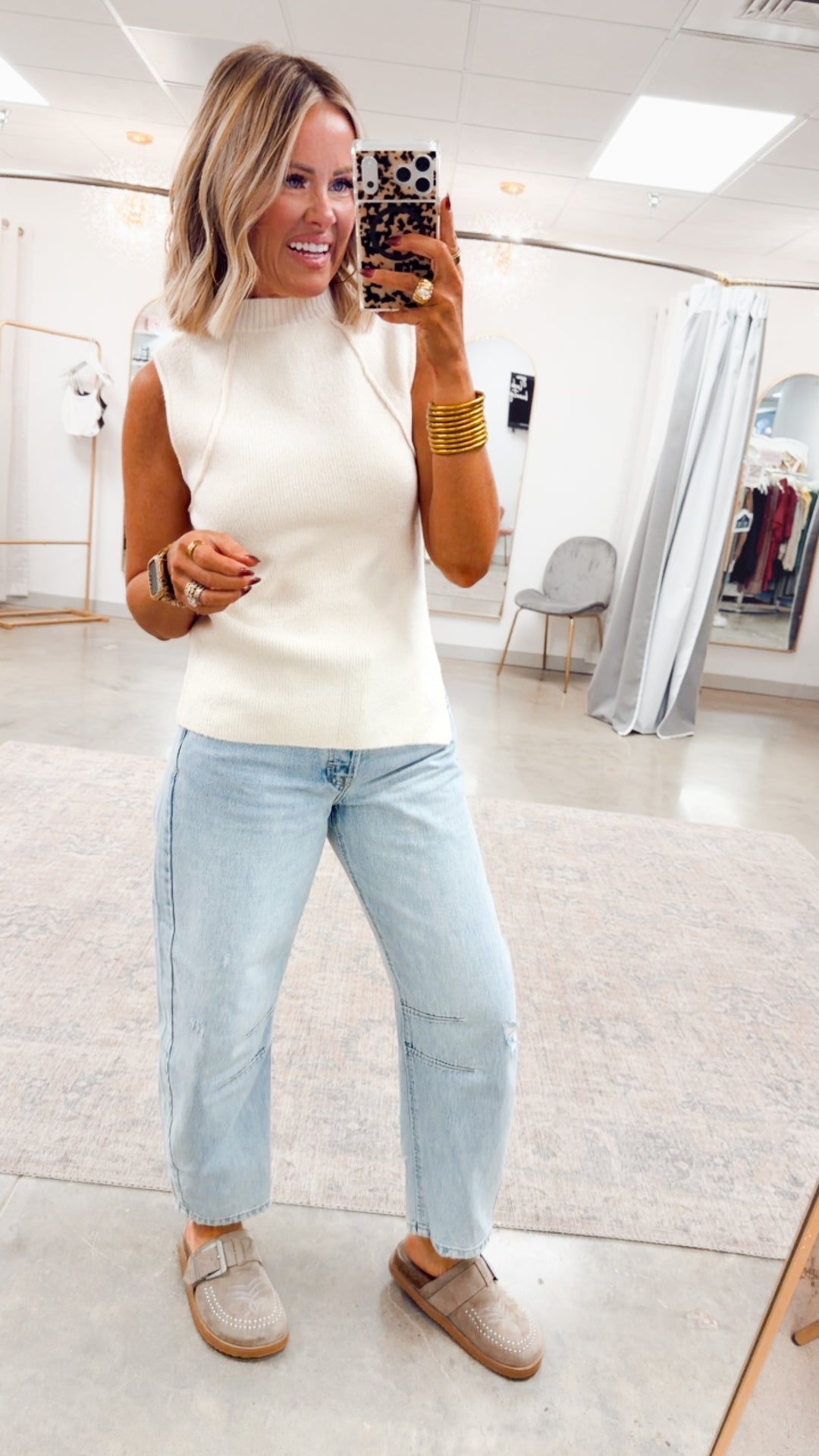 Maple Mock Neck Sweater-Cream