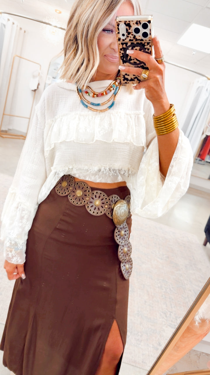 The Wild Sage Mandala Belt- Dark Brown
