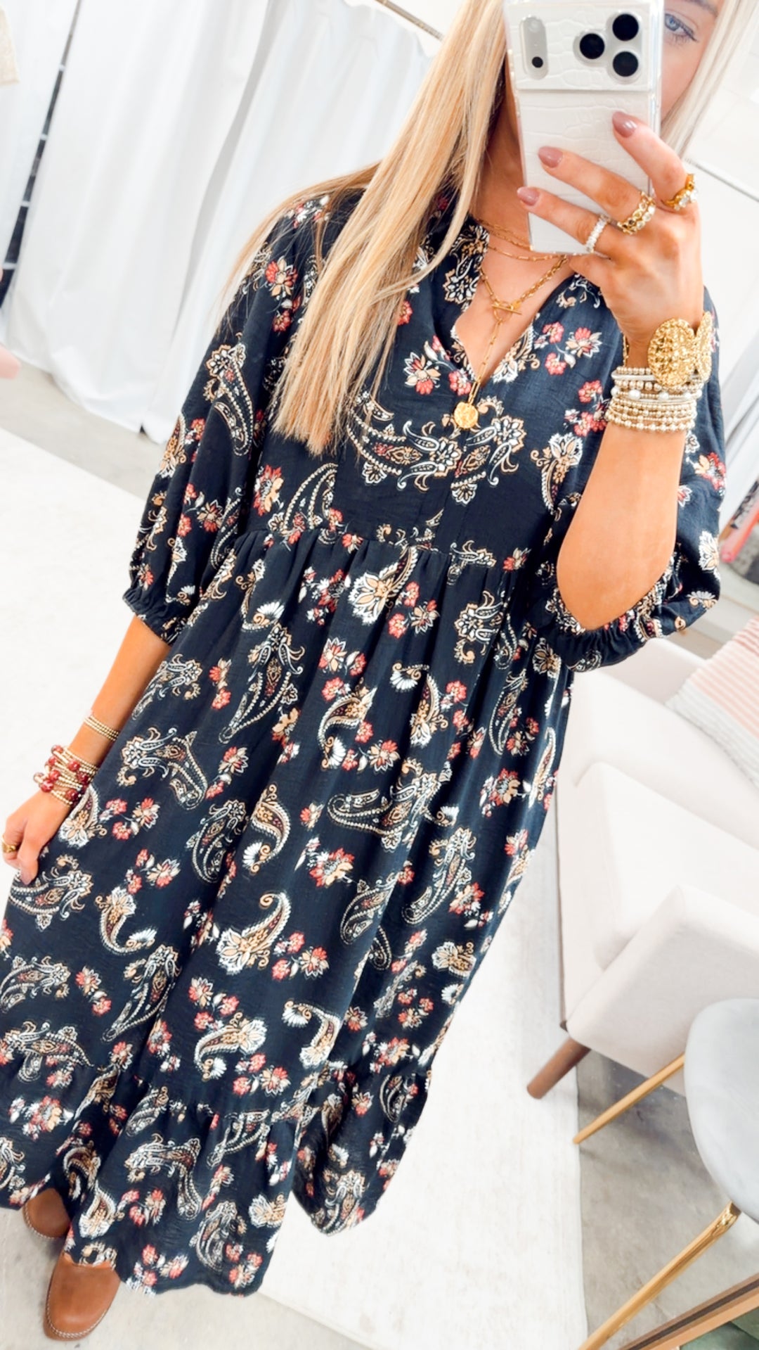 The Paisley Reverie Midi Dress