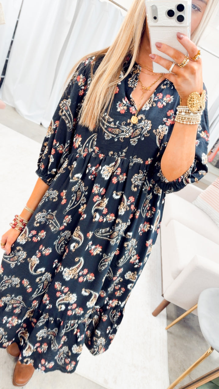 The Paisley Reverie Midi Dress