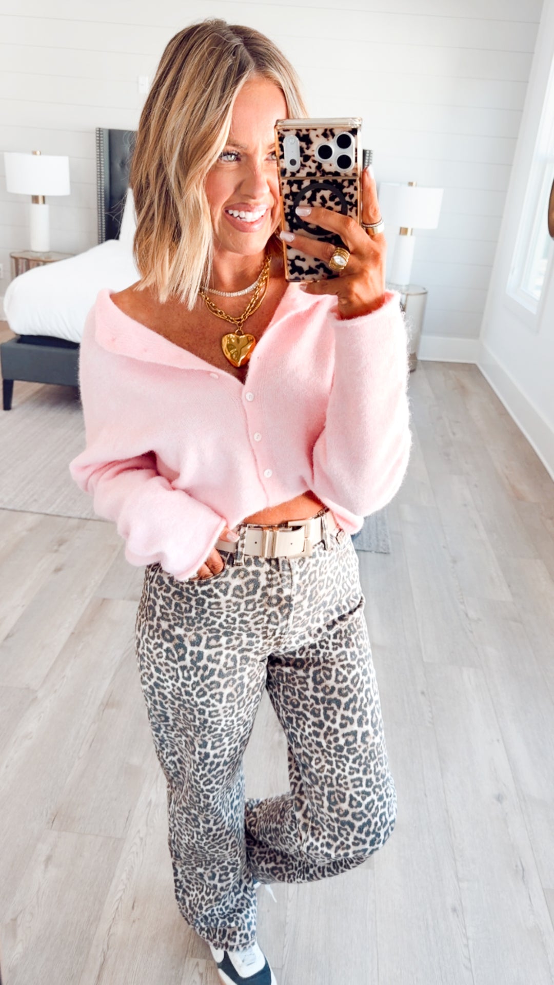 Leopard High Rise Dad Jean