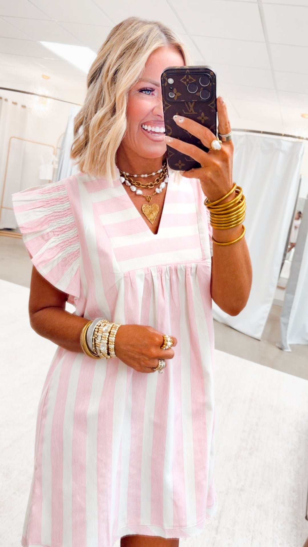 The Sweet Soleil Flutter Dress-Pink