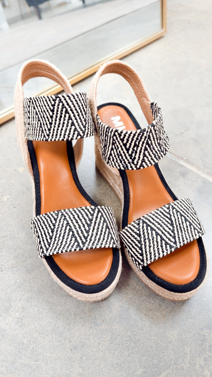 The Brittni Wedge-Black Multi