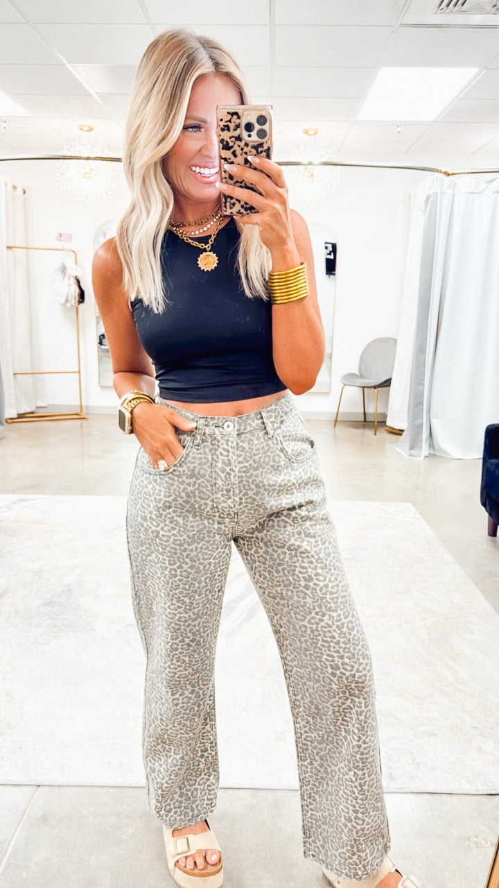 Roam Free Leopard Jeans