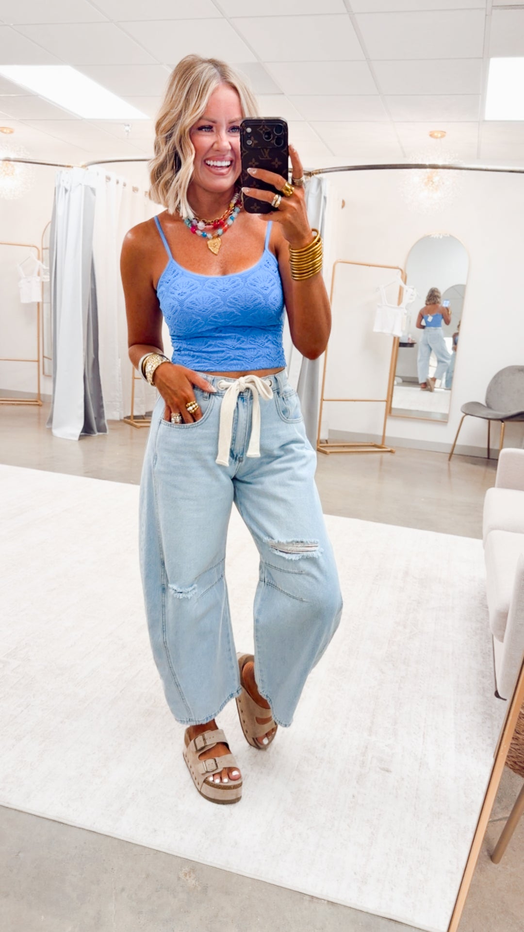 Floral Textured Lace Cami-Marina
