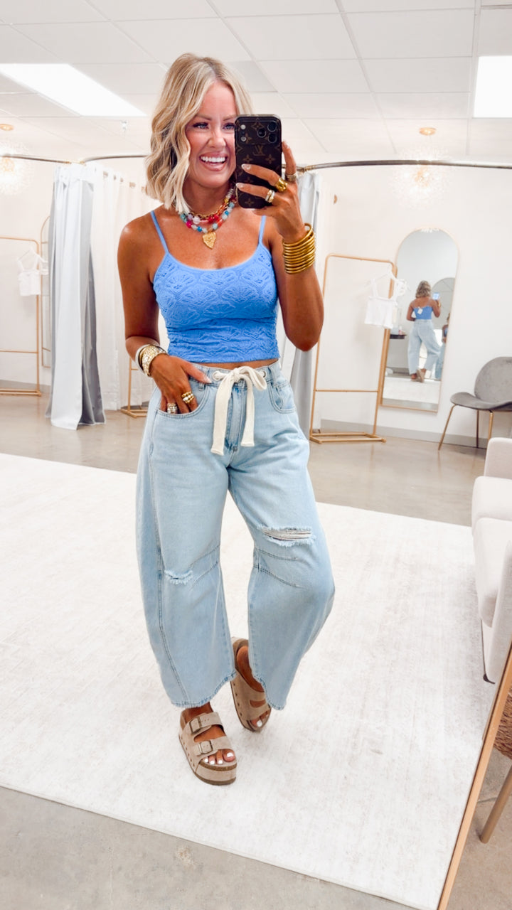 Floral Textured Lace Cami-Marina