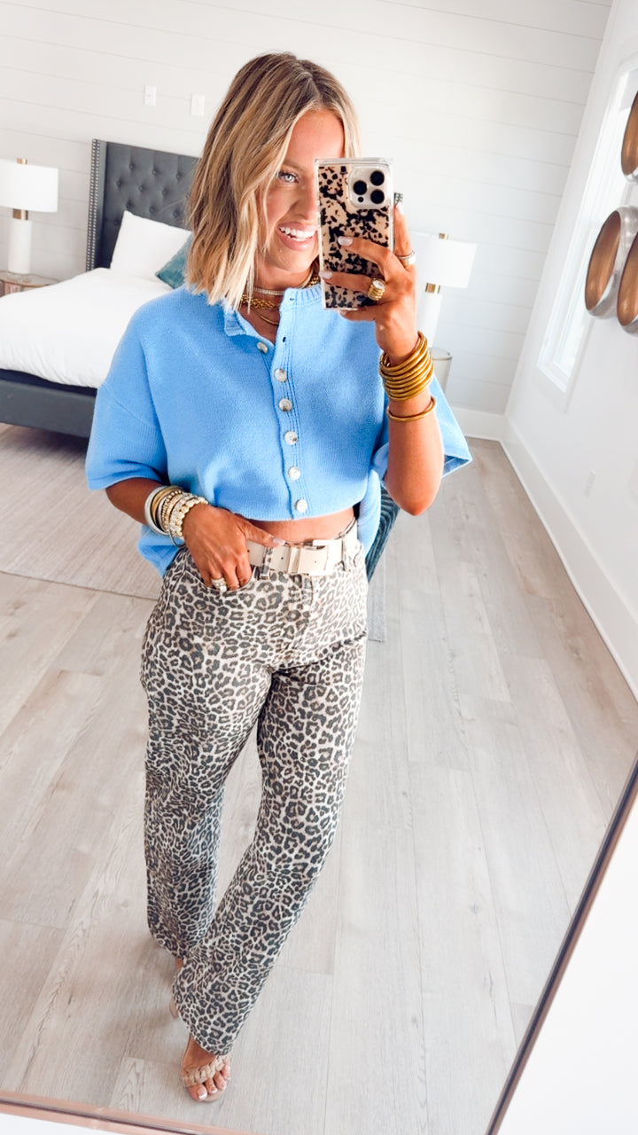 The Windsor Button Up Top-Blue