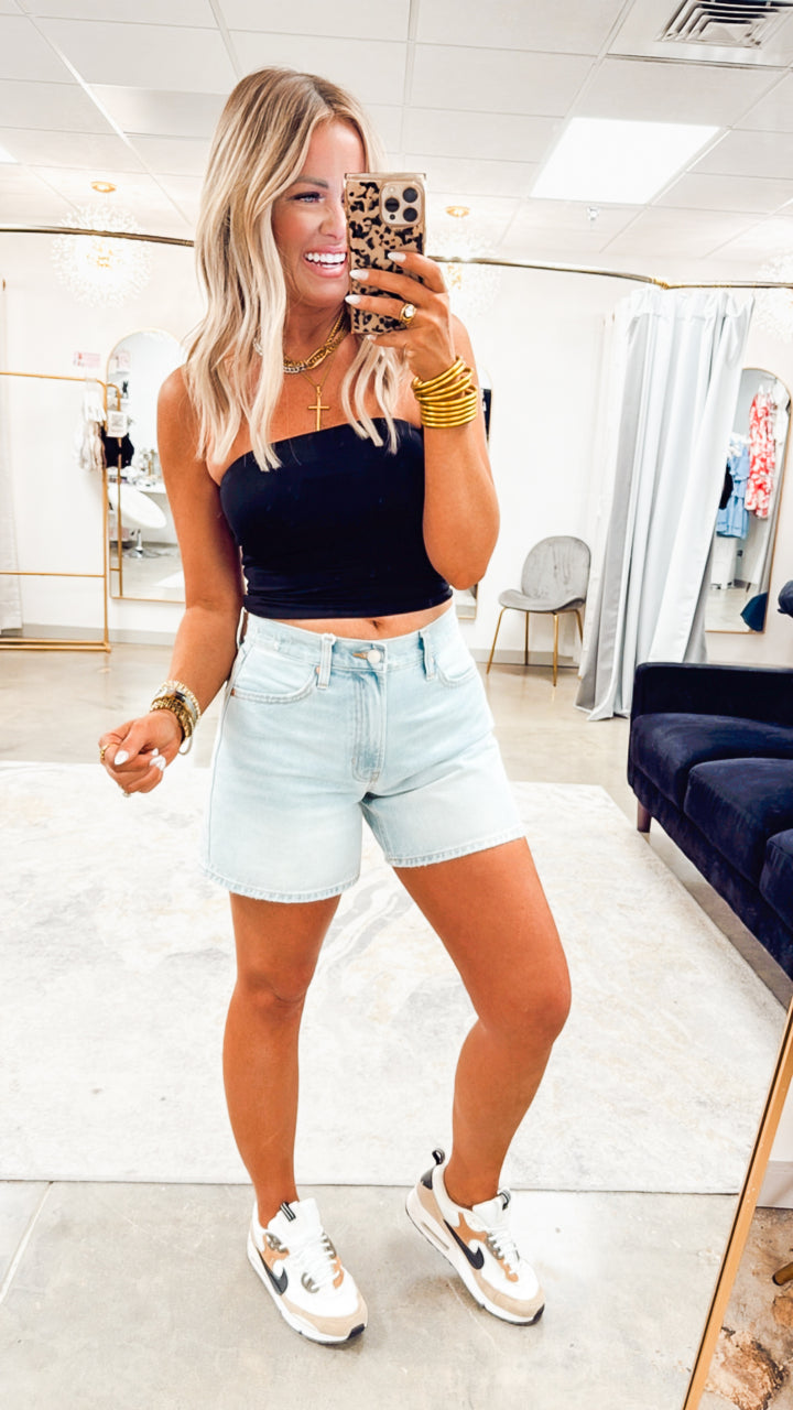 The Margo Longline Denim Shorts