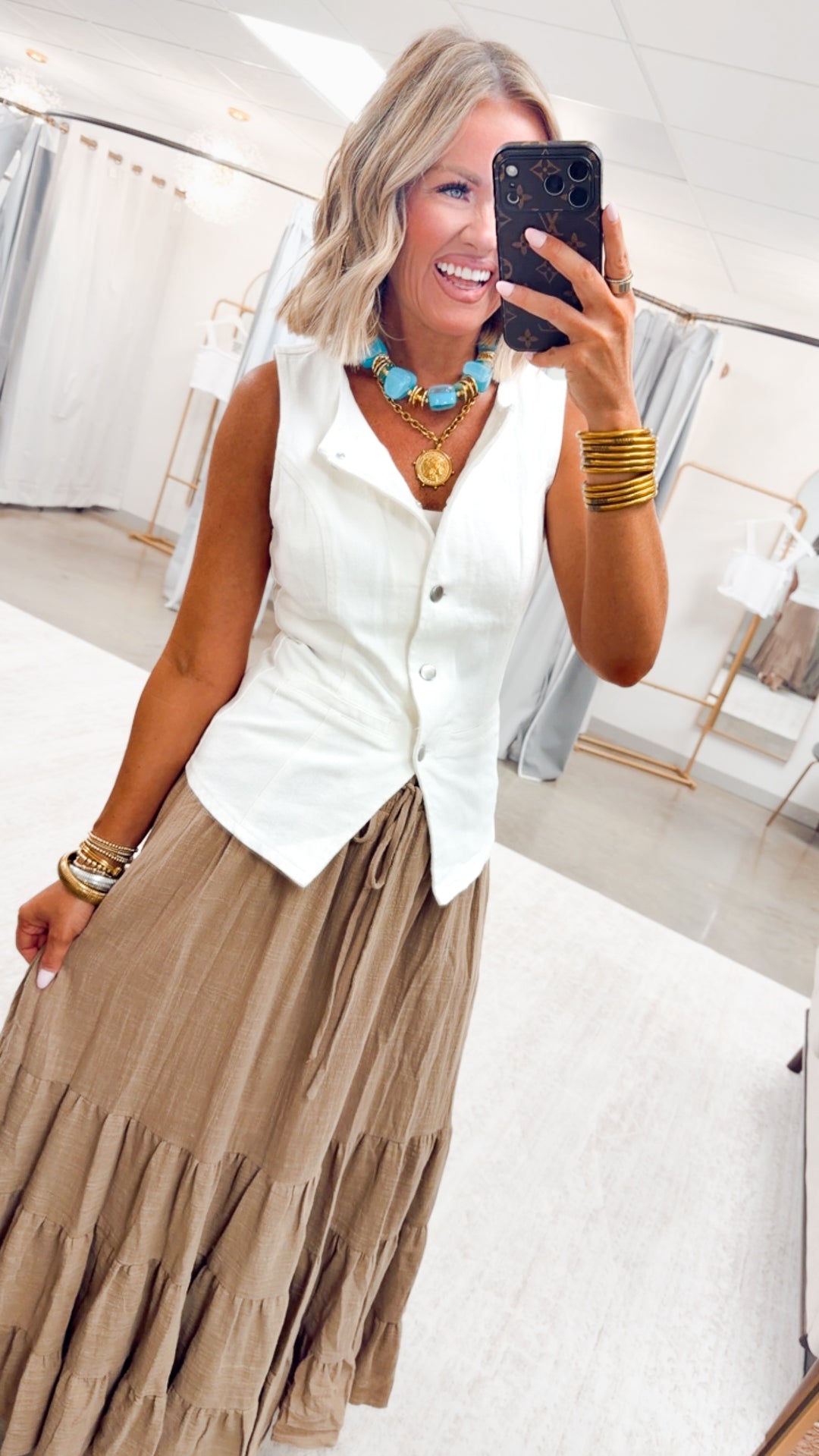 The Lace-Up Maxi Skirt-Rattan