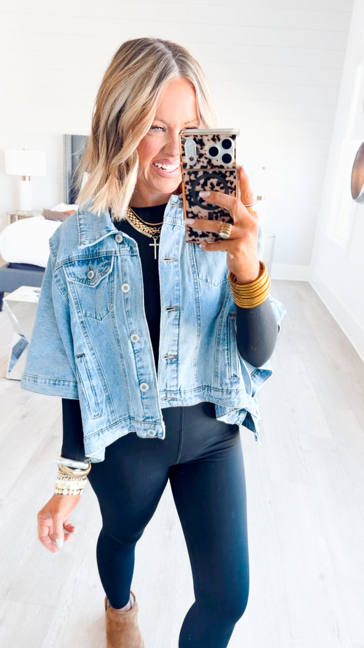 Sophie Denim Poncho Jacket