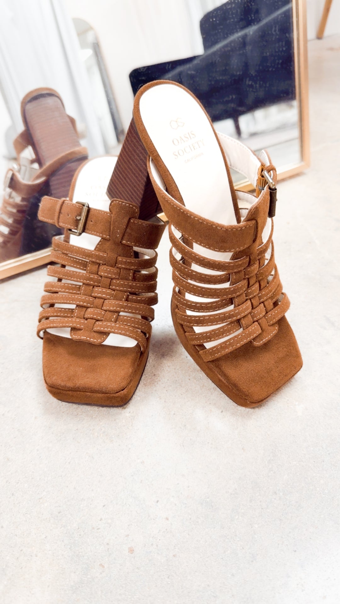 Rome Basket Weave Platform Sandal-Brown