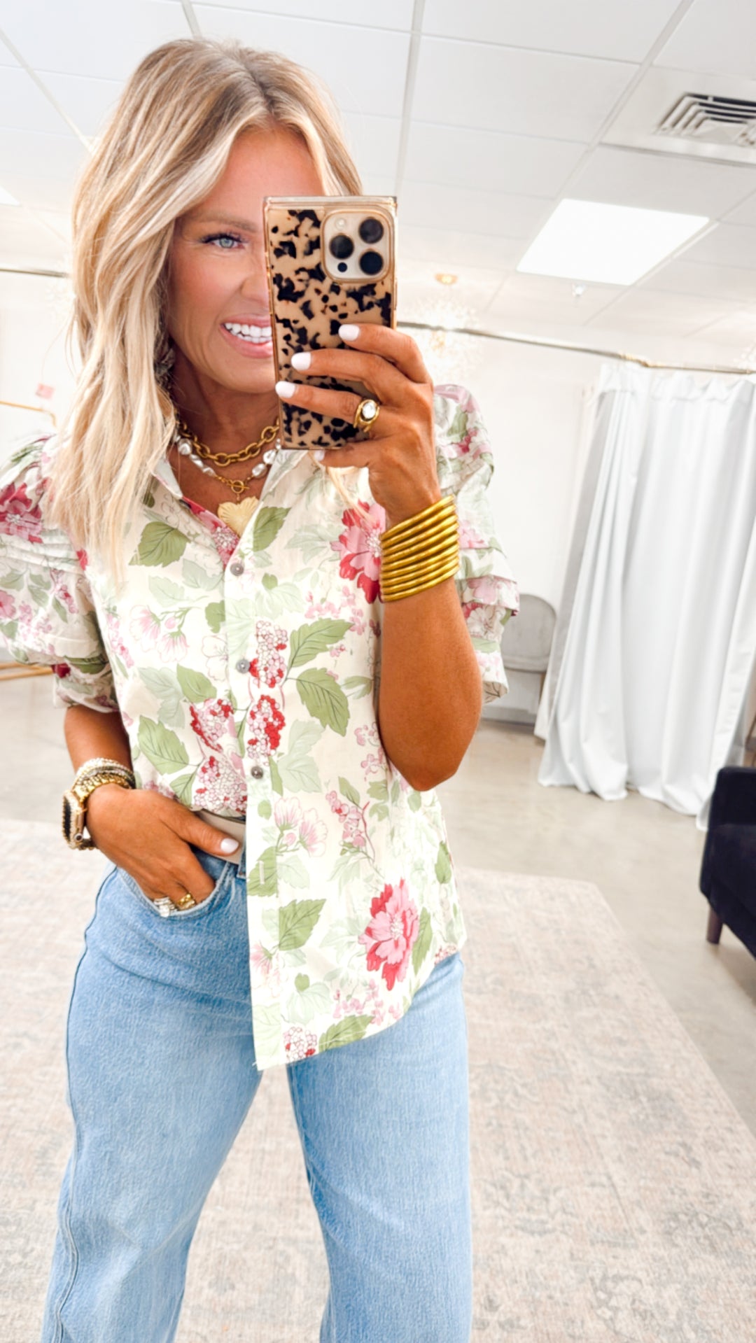 Amber Floral Puff Sleeve Blouse