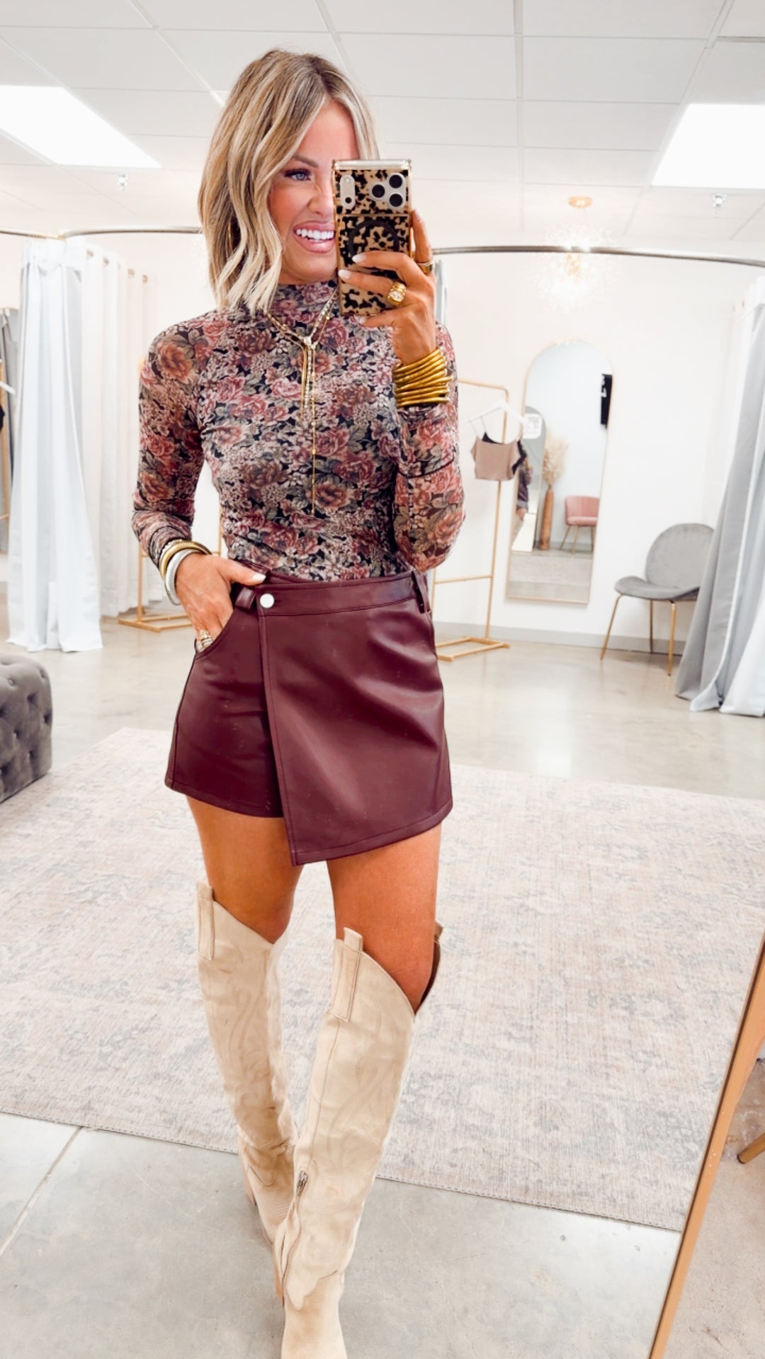 The Roxley Faux Leather Skort