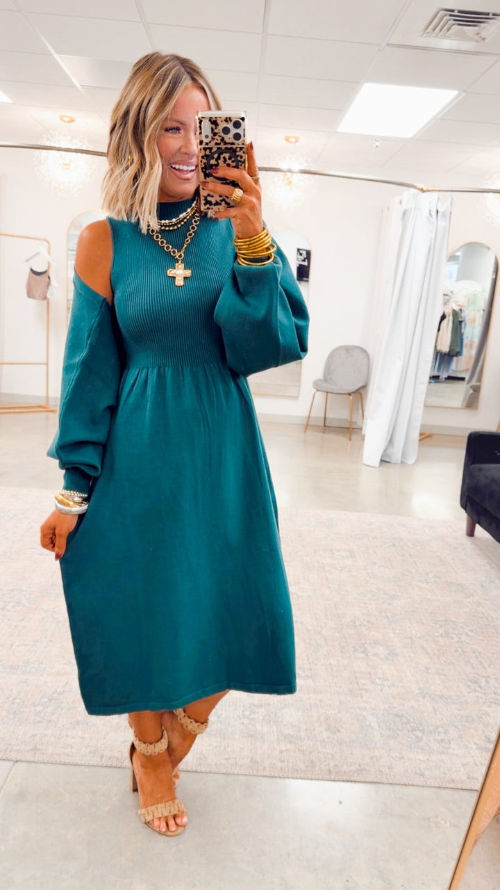 Evergreen Sweater Dress & Cardigan Set