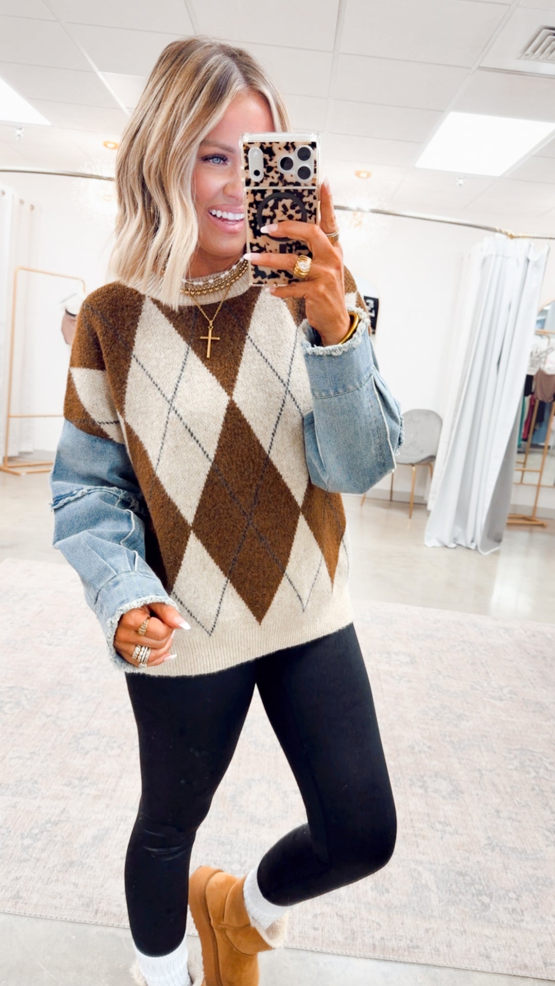 The Brixton Argyle Block Sweater