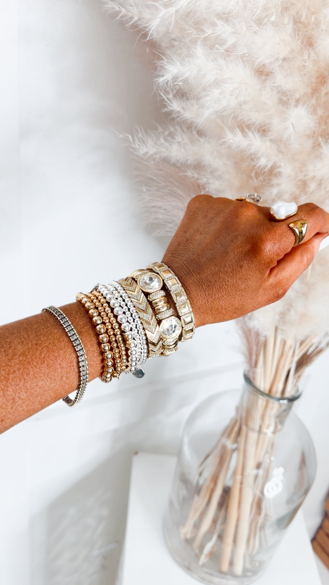 Erimish Stackable Bracelets (3)-Silver