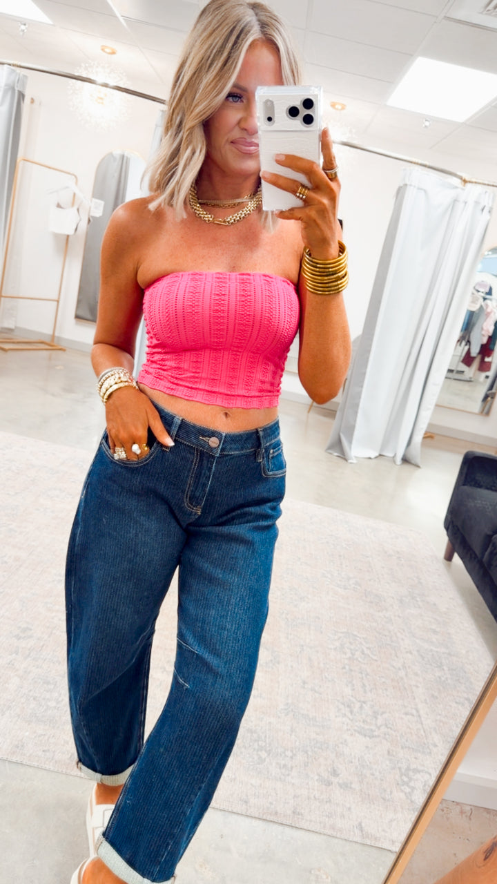 Soft Soleil Tube Top-Aloha Fuchsia