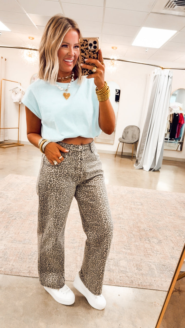 Roam Free Leopard Jeans