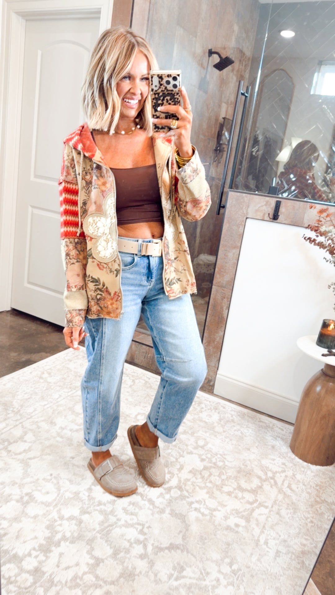 Floral Patchwork Hooded Jacket